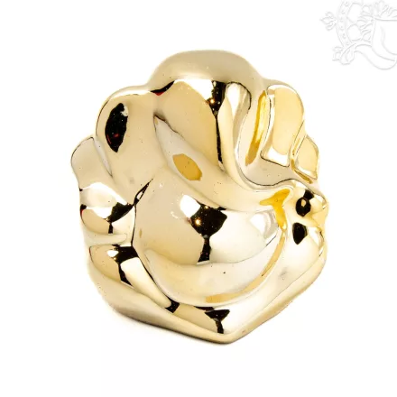 Ganesha arany színű rezin szobor - 9 cm