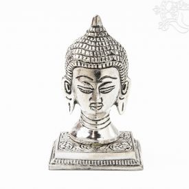 Buddha fej szobor, fémből készült – 10 cm