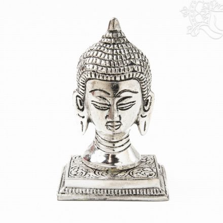 Buddha fej szobor, fémből készült – 10 cm