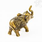 Elefánt réz szobor, matt sárga- 13 cm