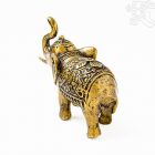 Elefánt réz szobor, matt sárga- 13 cm