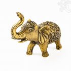 Elefánt réz szobor, matt sárga- 13 cm