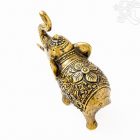 Elefánt réz szobor, matt sárga- 13 cm