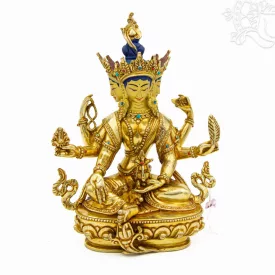   Aranyozott Vasudhara "a gazdagság folyama" szobor – 25 cm