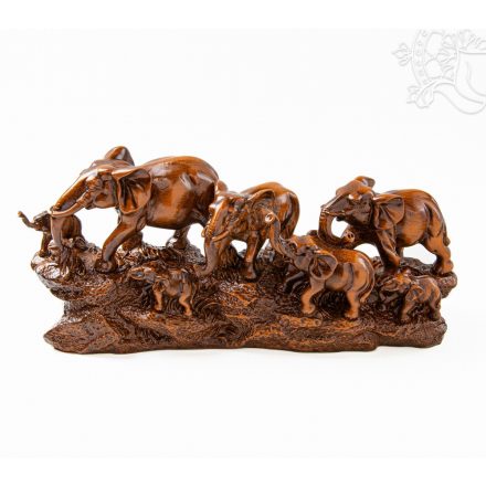 Gyantából készült 7 elefántos szobor – 35 cm