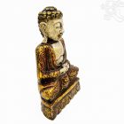 Amitabha Buddha fa faragott szobor - 26 cm