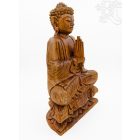 Imádkozó Buddha fa faragott szobor - 42 cm