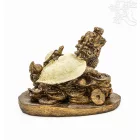 Sárkányteknős kicsinyével rezin szobor – 11,5 cm