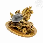 Sárkányteknős kicsinyével rezin szobor – 11,5 cm