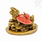 Sárkányteknős kicsinyével rezin szobor – 11,5 cm
