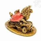Sárkányteknős kicsinyével rezin szobor – 11,5 cm