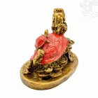 Sárkányteknős kicsinyével rezin szobor – 11,5 cm
