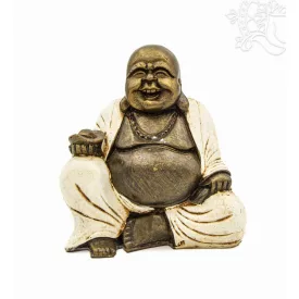 Nevető Buddha színes rezin szobor - 16 cm
