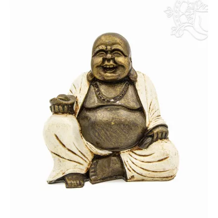 Nevető Buddha színes rezin szobor - 16 cm