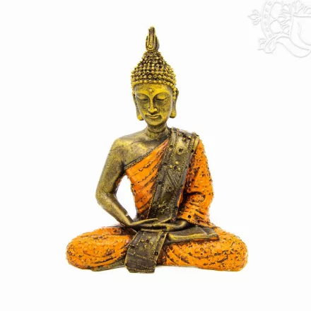 Amitabha Buddha színes rezin szobor - 29 cm