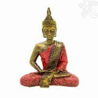 Amitabha Buddha színes rezin szobor - 29 cm