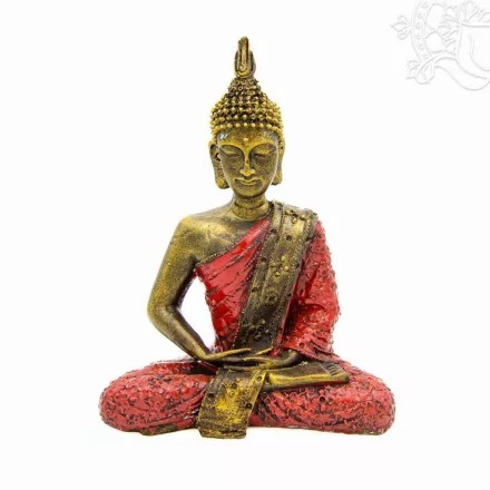 Amitabha Buddha színes rezin szobor - 29 cm