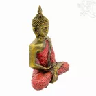 Amitabha Buddha színes rezin szobor - 29 cm