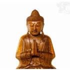 Imádkozó Buddha különleges, kézzel faragott fa szobor – 105 cm