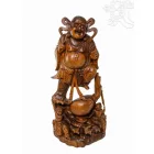 Nevető Buddha különleges, kézzel faragott fa szobor – 101 cm