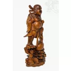 Nevető Buddha különleges, kézzel faragott fa szobor – 101 cm