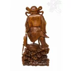 Nevető Buddha különleges, kézzel faragott fa szobor – 101 cm