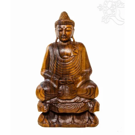 Amitabha Buddha különleges, kézzel faragott fa szobor – 80 cm