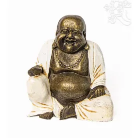 Nevető Buddha színes rezin szobor - 23 cm