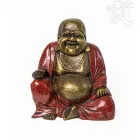 Nevető Buddha színes rezin szobor - 23 cm