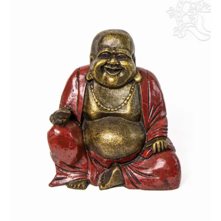 Nevető Buddha színes rezin szobor - 23 cm
