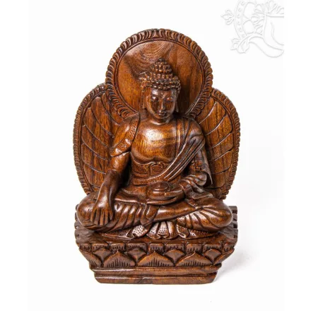 Shakyamuni Buddha fa szobor, prémium minőségű – 30 cm
