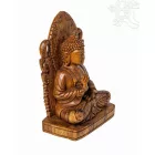 Tanító Buddha fa faragott szobor, prémium minőség - 30 cm