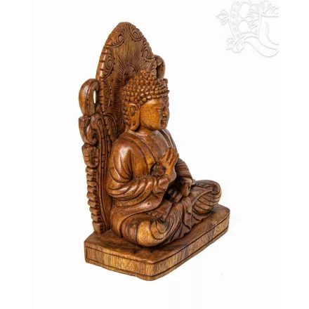 Tanító Buddha fa faragott szobor, prémium minőség - 30 cm