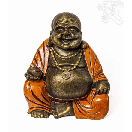 Nevető Buddha színes rezin szobor - 30 cm
