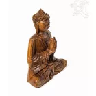 Imádkozó Buddha fa faragott szobor - 27 cm