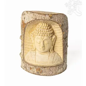 Krokodilfából faragott Buddha fej – 15 cm