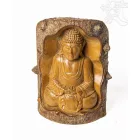 Krokodilfából faragott Amitabha Buddha szobor – 20 cm