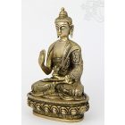 Áldó Buddha réz szobor, matt sárga - 21 cm