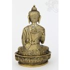 Áldó Buddha réz szobor, matt sárga - 21 cm