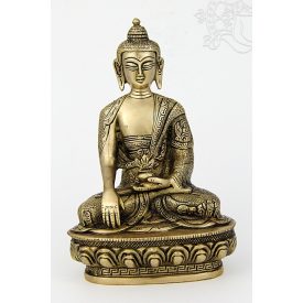 Shakyamuni Buddha réz szobor, matt sárga- 21 cm