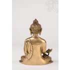 Gyógyító Buddha réz szobor, alj nélkül, matt sárga - 16 cm