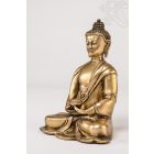 Amitabha Buddha réz szobor, alj nélkül, matt sárga -16 cm