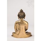 Amitabha Buddha réz szobor, alj nélkül, matt sárga -16 cm