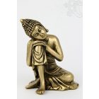 Gondolkodó Buddha szobor réz, matt sárga - 25 cm