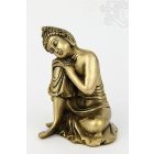 Gondolkodó Buddha szobor réz, matt sárga - 25 cm