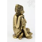 Gondolkodó Buddha szobor réz, matt sárga - 25 cm