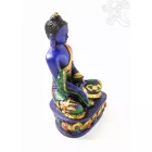 Gyógyító Buddha kézzel festett rezin szobor - 13,5 cm
