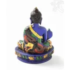 Gyógyító Buddha kézzel festett rezin szobor - 13,5 cm
