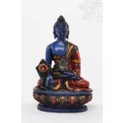 Gyógyító Buddha kézzel festett rezin szobor- 11 cm
