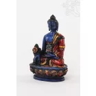 Gyógyító Buddha kézzel festett rezin szobor- 11 cm